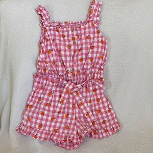 Pink Gingham Kids Romper